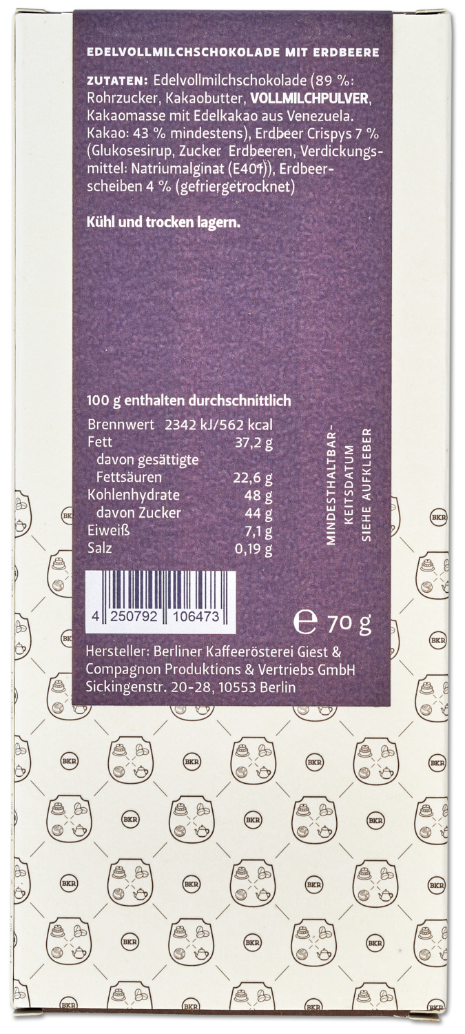 Tafel - Erdbeere - Vollmilch - Nr. 23