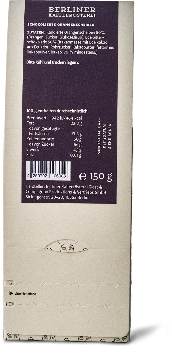 Früchte - Orangenscheiben in Zartbitter 70% - Nr. 08