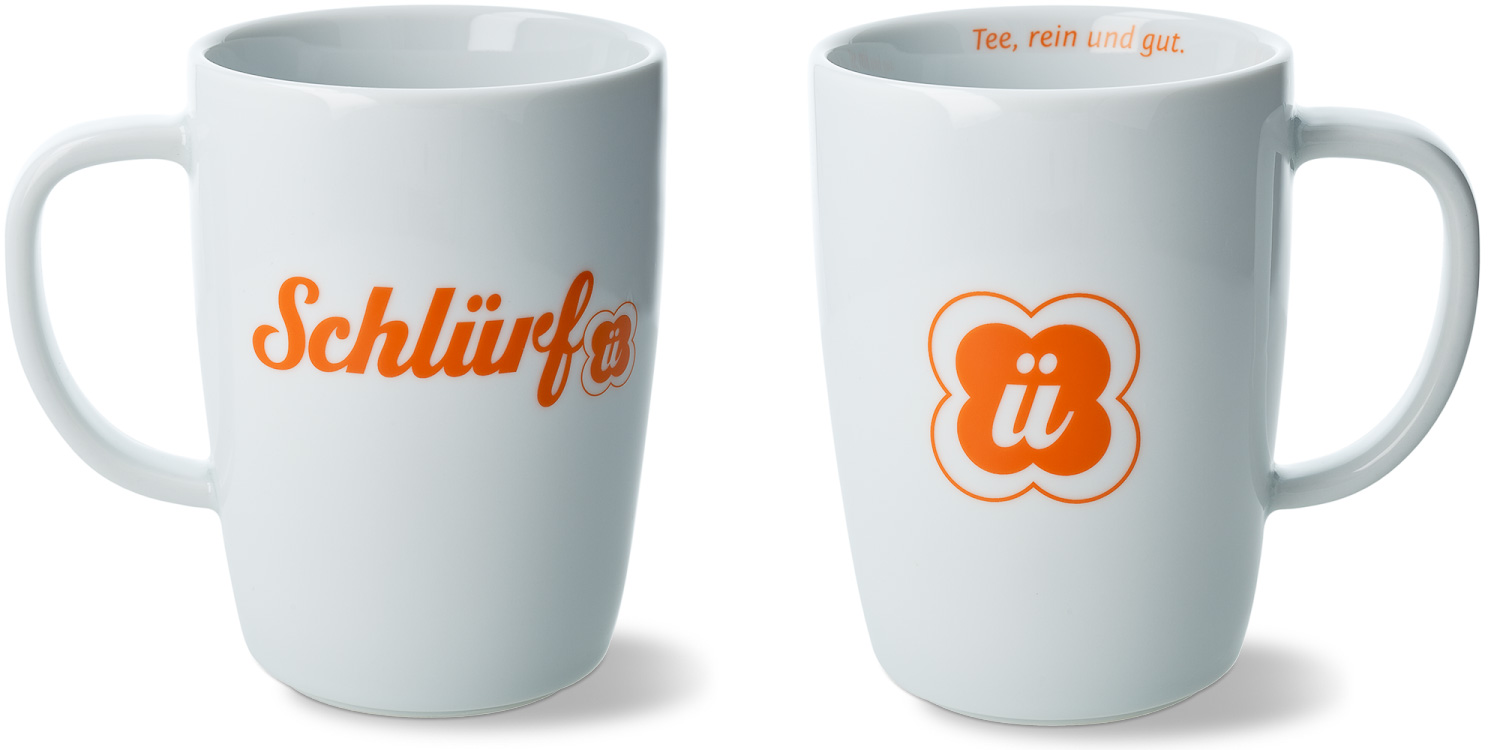 Schlürf - große Tasse mit Logo hinten und vorn (350 ml)