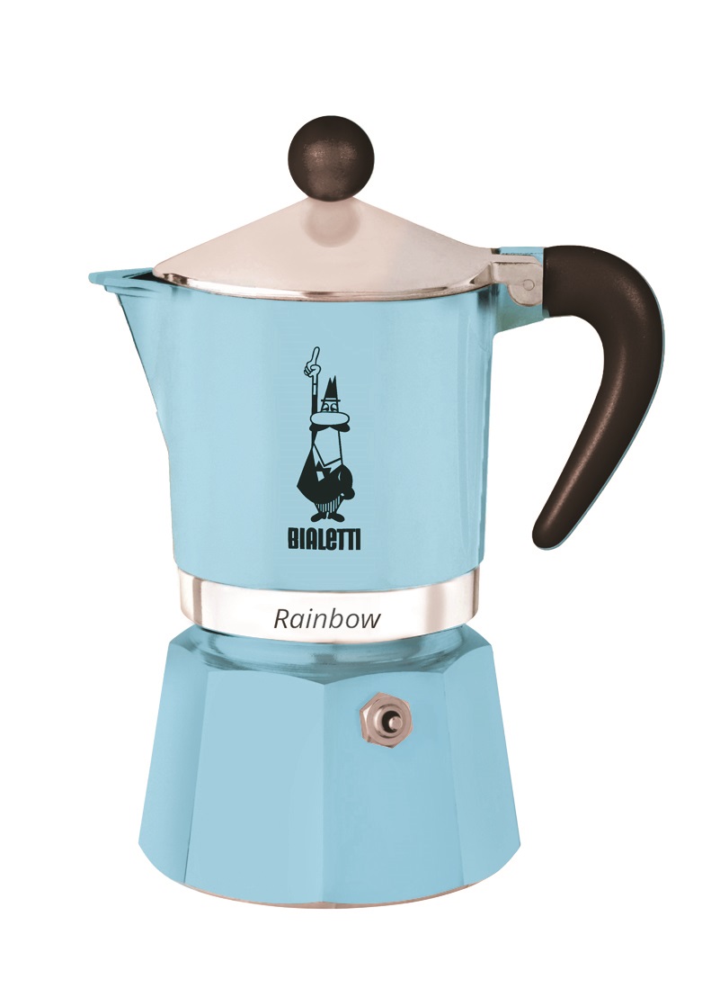 Bialetti - Espressokocher Rainbow 3 Tassen hellblau