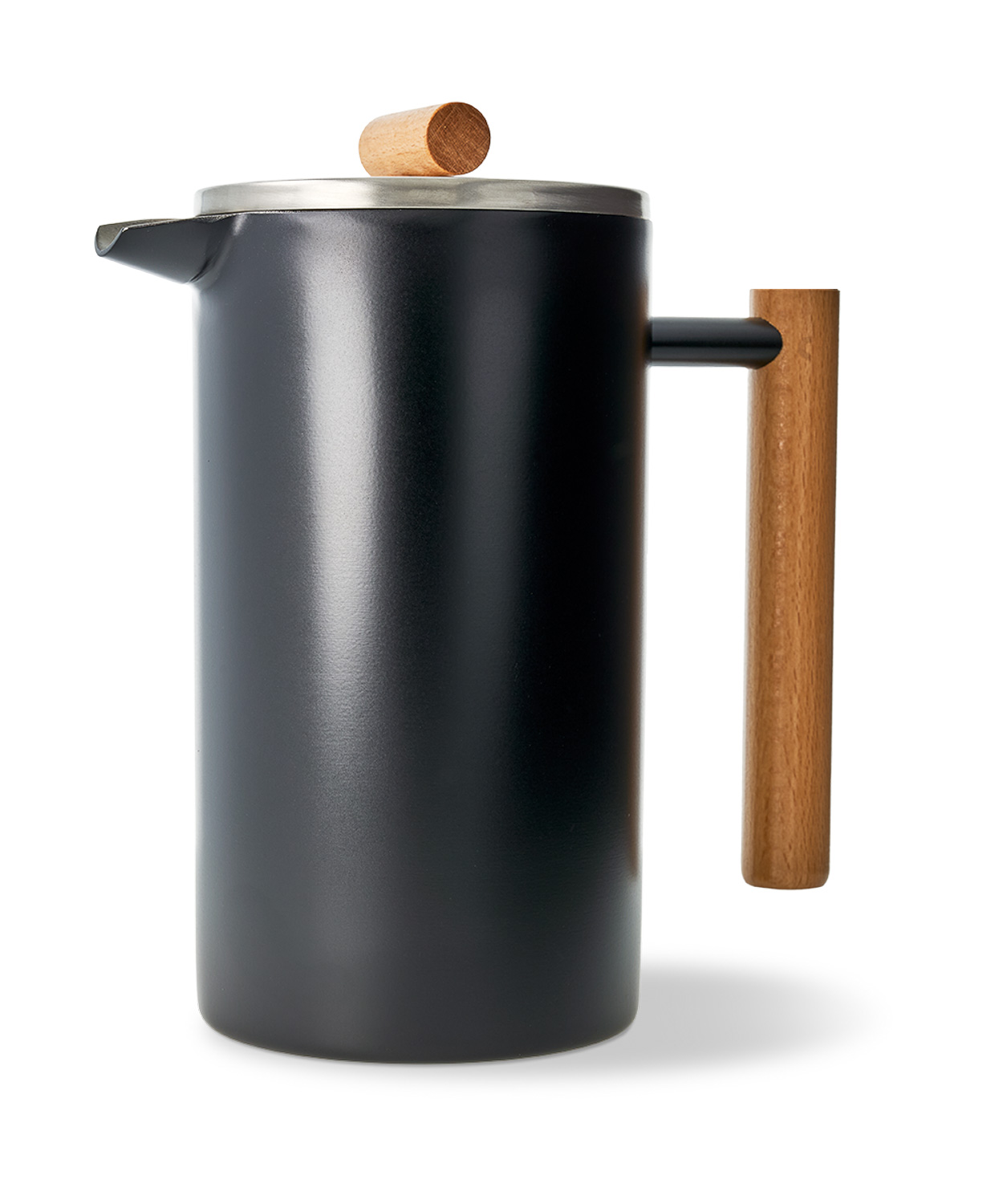 French Press Melange, Edelstahl und Holz, doppelwandig , 1 Liter