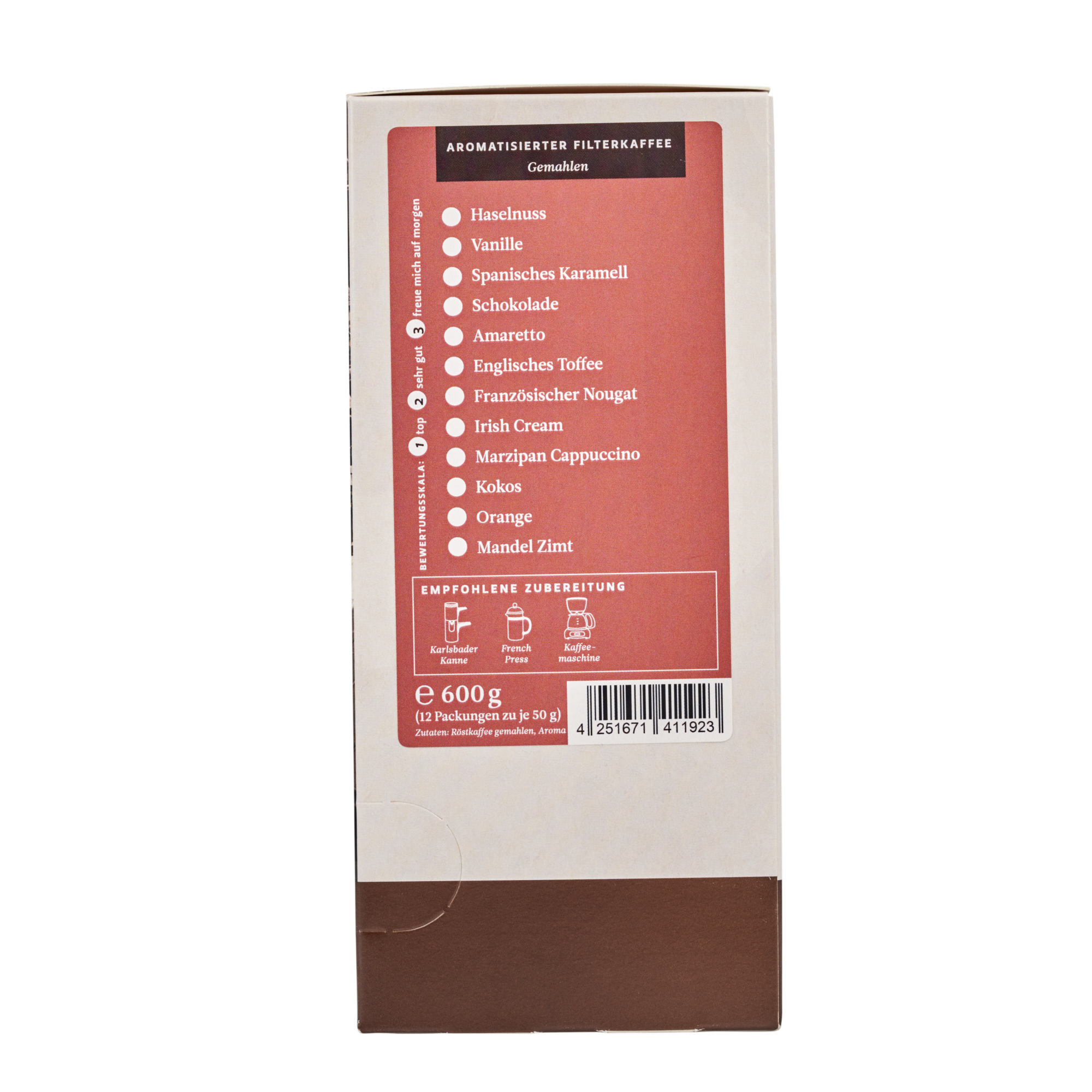 Probierset Aromatisierter Filterkaffee (12x50g / gemahlen)